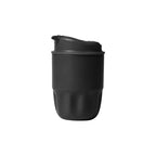 Custom branded 260ml stainless steel travel coffee cup with flip lidin black, bulk corporate drinkware Australia by Wumble