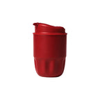 Custom branded 260ml stainless steel travel coffee cup with flip lid in red, bulk corporate drinkware Australia by Wumble