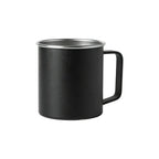 Custom branded 350ml stainless steel camp mug in white with handle, bulk corporate drinkware Australia by Wumble