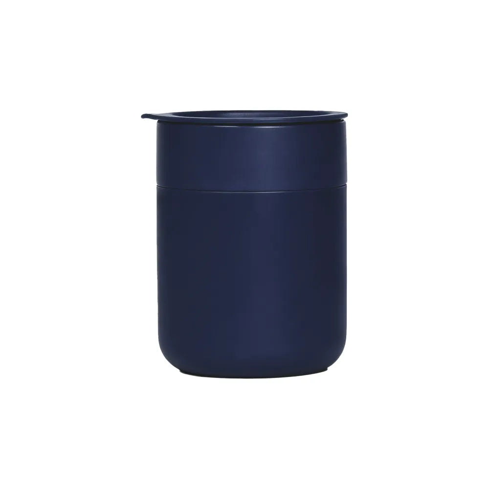 Custom branded 360ml ceramic coffee cup with silicone lid in moss green, bulk corporate drinkware Australia by Wumble