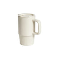  Custom branded 450ml ceramic travel mug with handle and flip lid in navy, bulk corporate drinkware Australia by Wumble