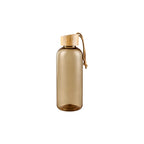 Custom branded 650ml RPET water bottle with bamboo lid and cord strap, sustainable bulk merch Australia by Wumble