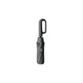 Carabiner handle folding umbrellas in cream white, black and mist blue, custom branded bulk merch by Wumble Merch Australia