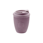 Custom branded coffee grounds eco travel cup 350ml with flip lid in dusty mauve, sustainable bulk merch Australia by Wumble