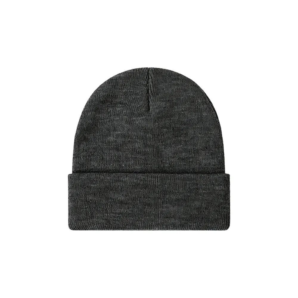 Custom cuffed knit beanie in dark grey – bulk branded winter merch by Wumble
