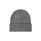 Custom cuffed knit beanie in grey – bulk branded winter merch by Wumble