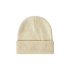 Custom cuffed knit beanie in off-white – bulk branded winter merch by Wumble