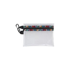Custom branded EVA mesh zipper pouch in clear with colourful zipper tape, bulk corporate merch Australia by Wumble Merch