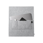 Custom branded recycled RPET felt laptop sleeve with elastic strap, sustainable bulk merch Australia by Wumble