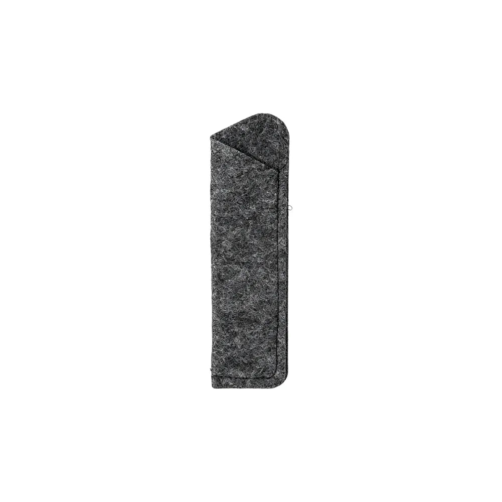 Custom branded RPET felt pen sleeve in light grey and dark grey, sustainable bulk merch Australia by Wumble Merch