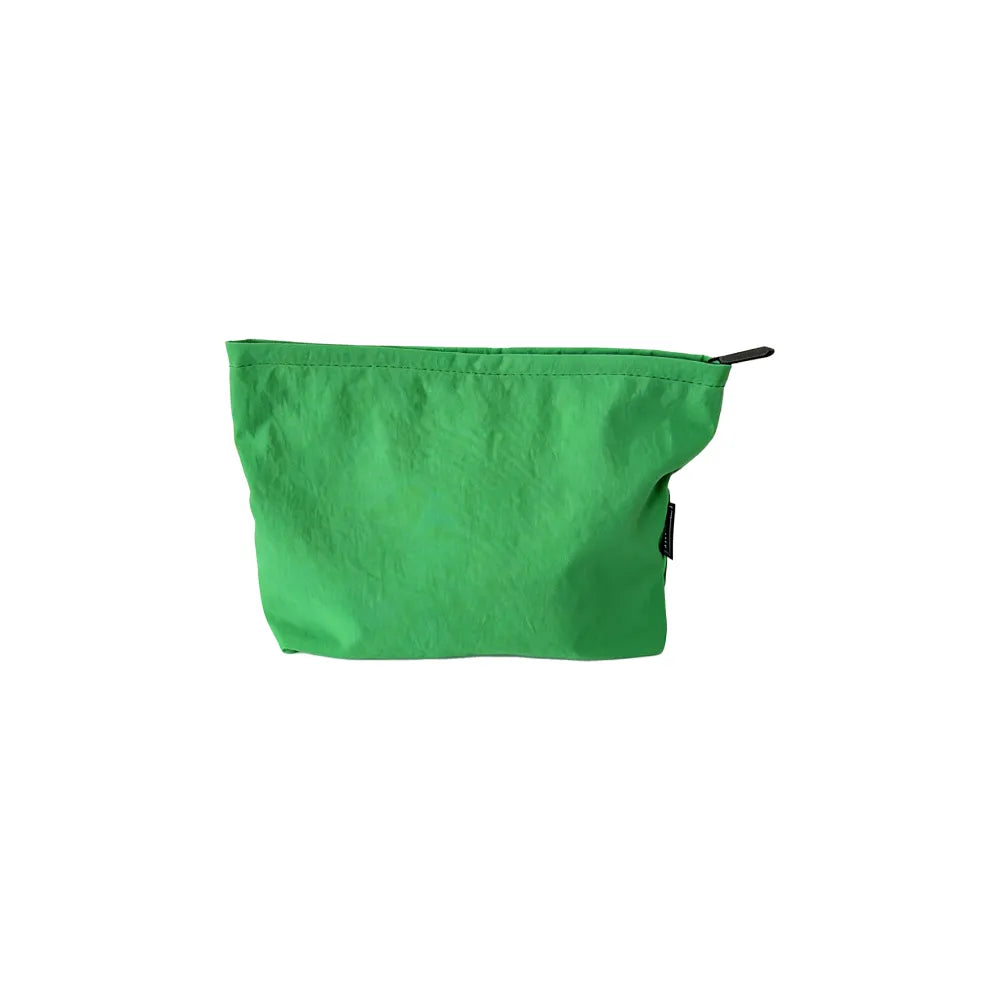 Custom branded zip pouch in green, waterproof nylon, bulk merch Australia by Wumble